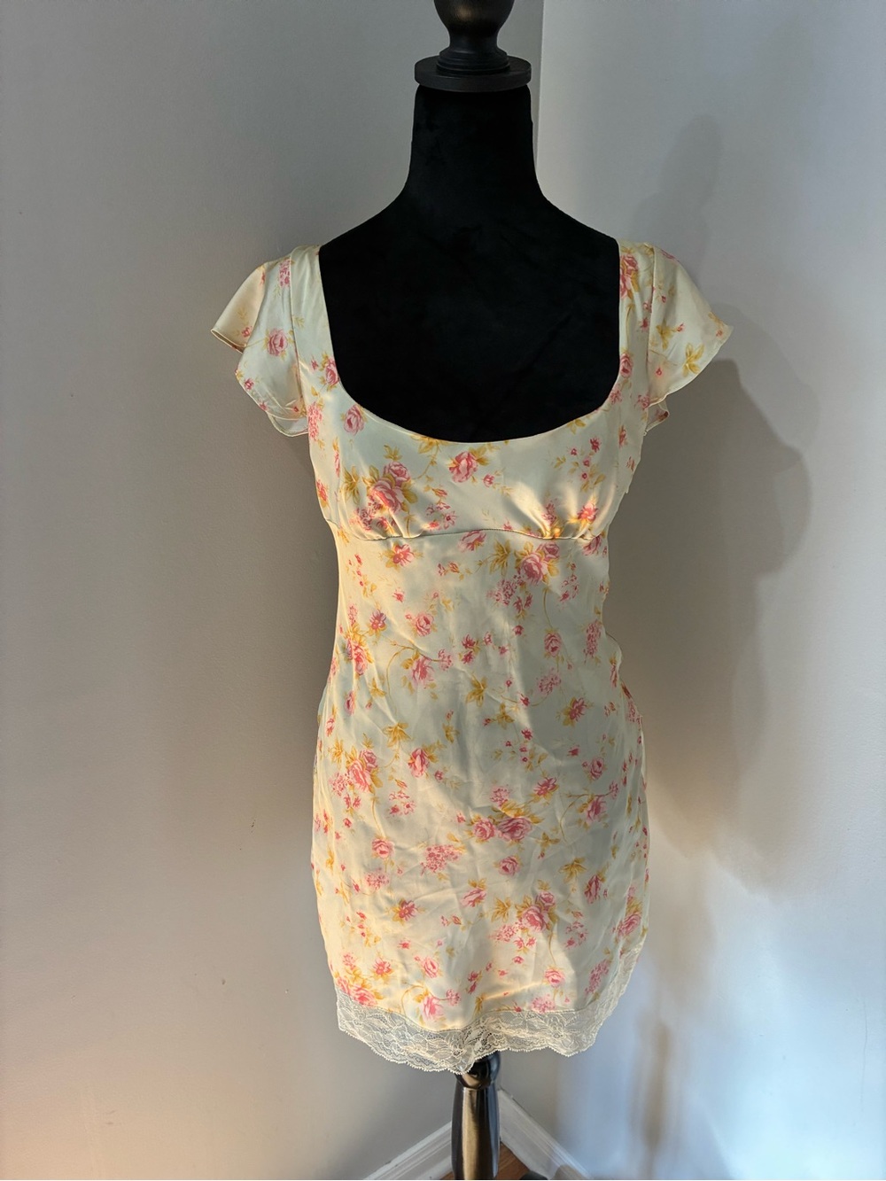 NWT Zara Mini Yellow Satin Dress - Picture 11 of 14